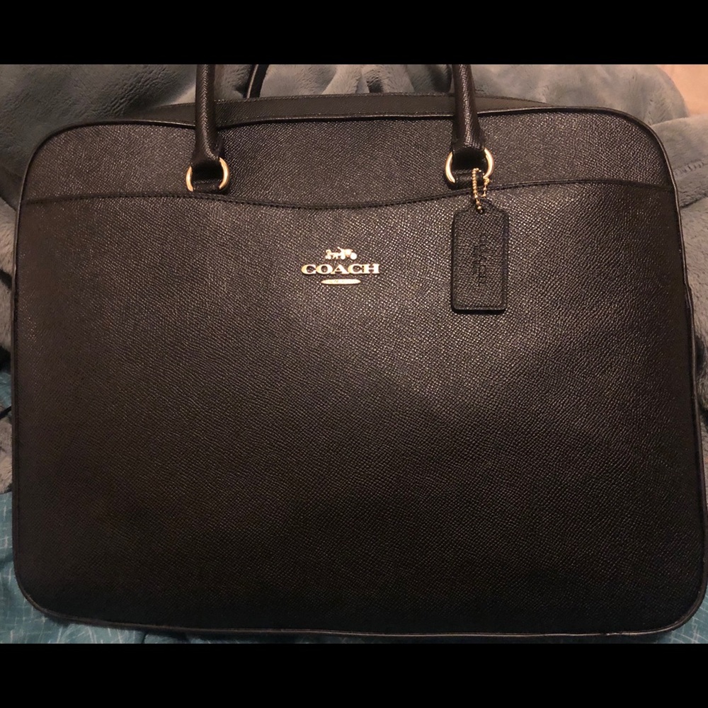 COACH Black Leather Laptop bag - style No F39022